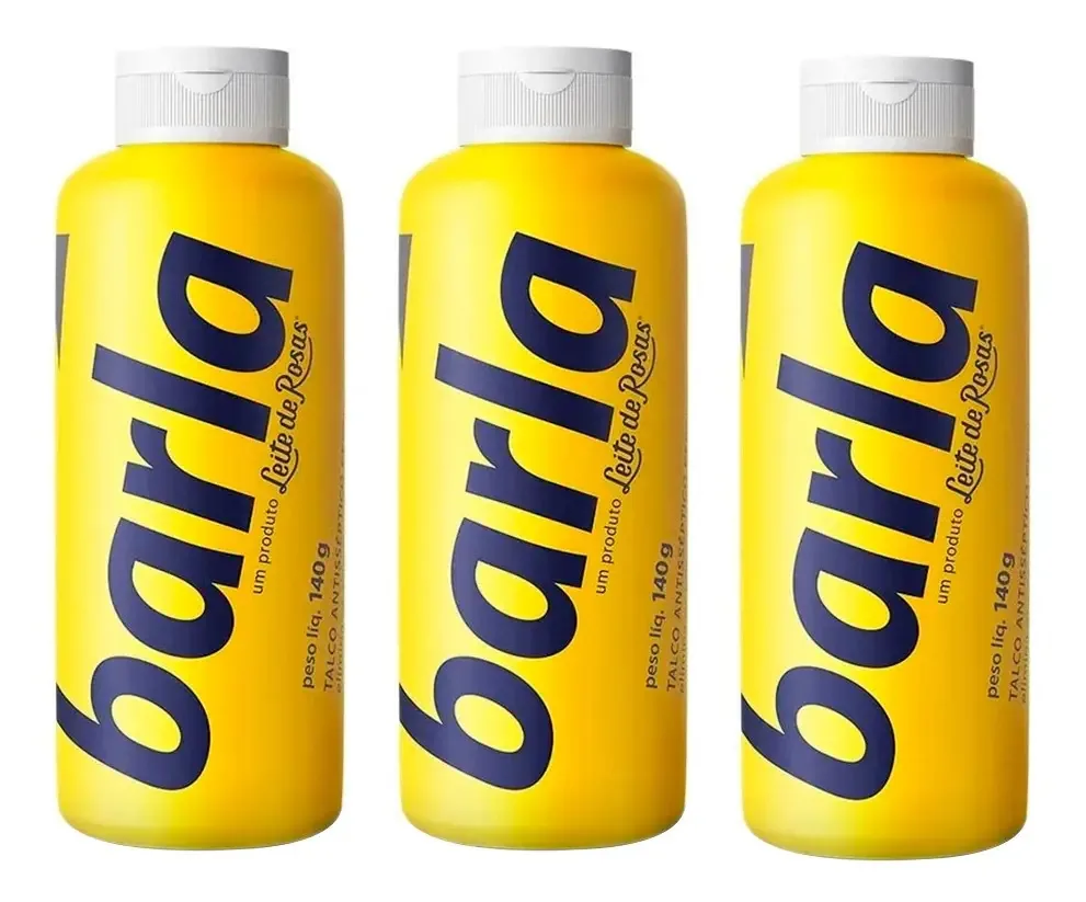 Talco Antisséptico Barla Pés Axilas Combate Odores 3x140g