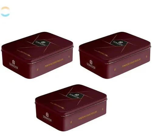 3x Estojo Lata Presenteável Senador Com Sabonetes Masculino