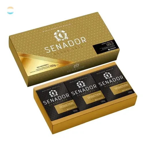 Estojo Presenteável Com 3 Sabonetes Senador Masculino Homem