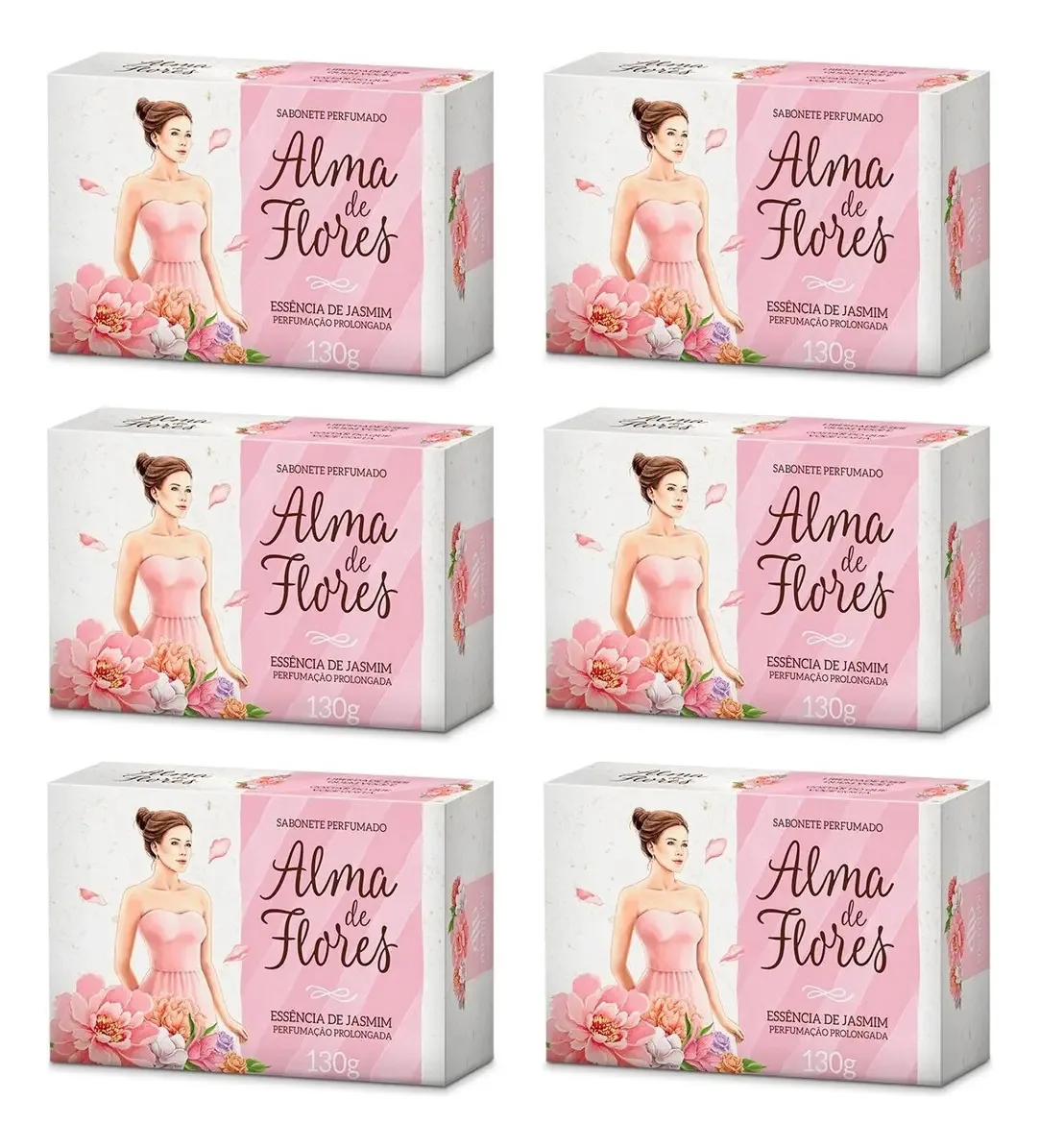 6un Sabonete Alma De Flores 130g Fragrâncias A Escolher