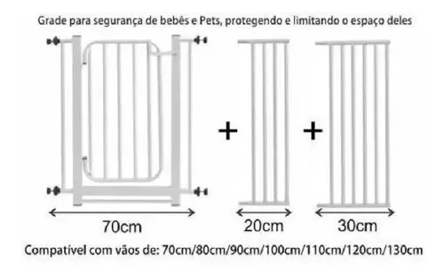 Grade Proteção Portão Criança Bebê Cão Vão De 120cm