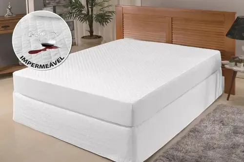 Protetor Impermeável Cama King Am Bordados Branco Hipoalergênico