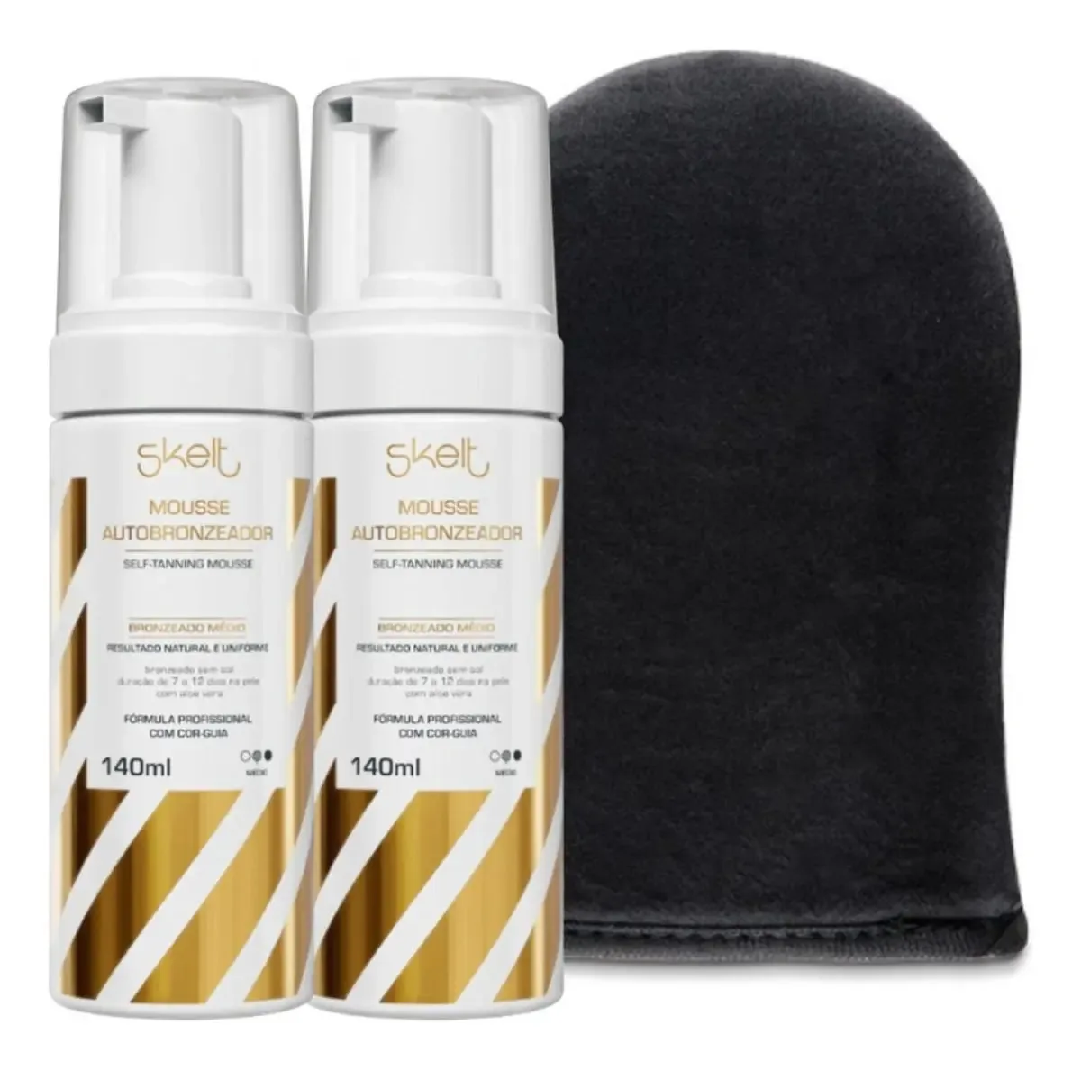 Kit Skelt 2 Mousse Autobronzeador 140ml E Luva Aplicadora