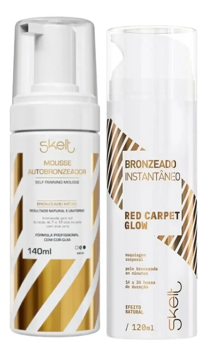 Kit Skelt - Mousse Autobronzeador 140ml E Iluminador 120ml