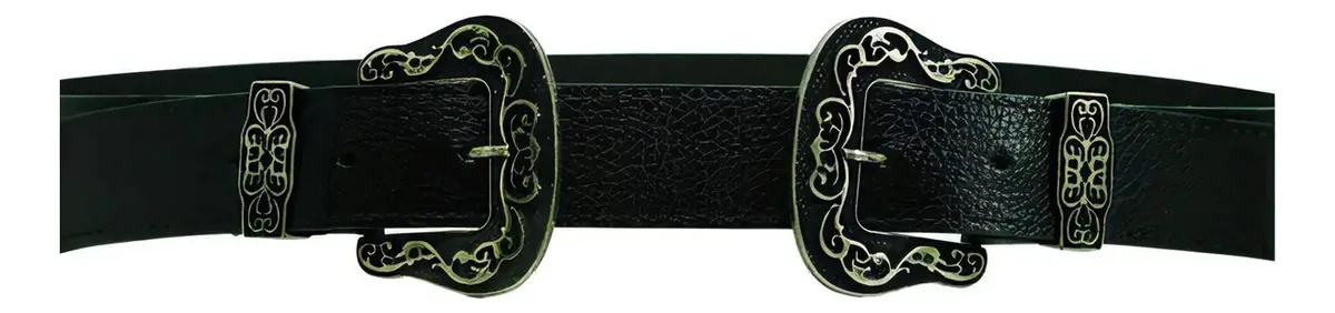 Cinto Feminino Cinto Duas Fivelas Cinto Country Feminino Cor Preto Tamanho 105