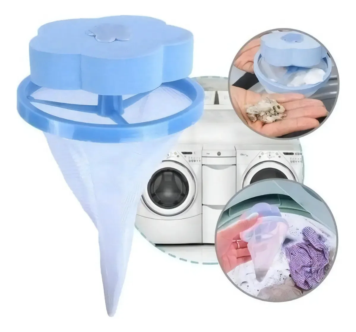 Filtro De Fiapos Flutuantes Bolas Lavadora Roupas Coletor