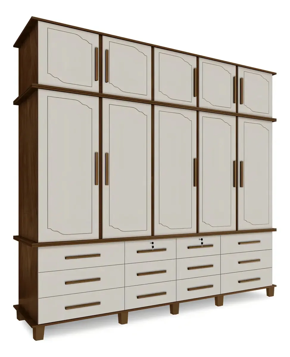 Guarda Roupas Berlin C/ 10 Portas E 12 Gavetas - Malbec Cor Marrom