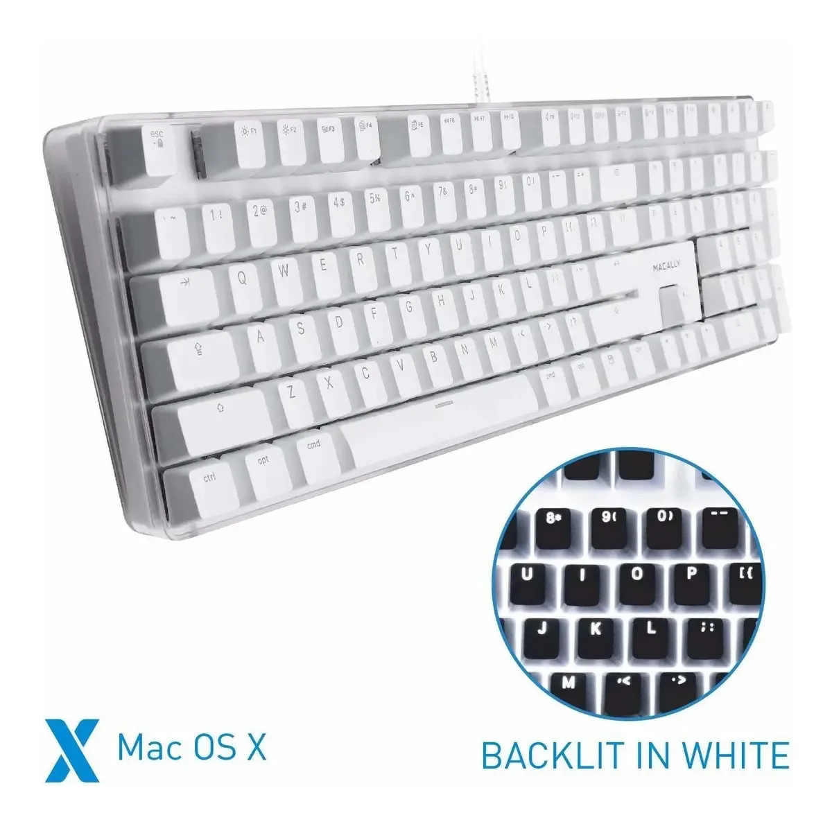 Teclado mecânico Macally para Mac para Apple Mac Mini Mac Pro