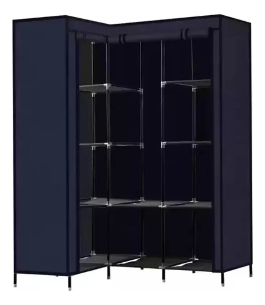 Organizador de roupas Closet Corner 8 prateleiras azul