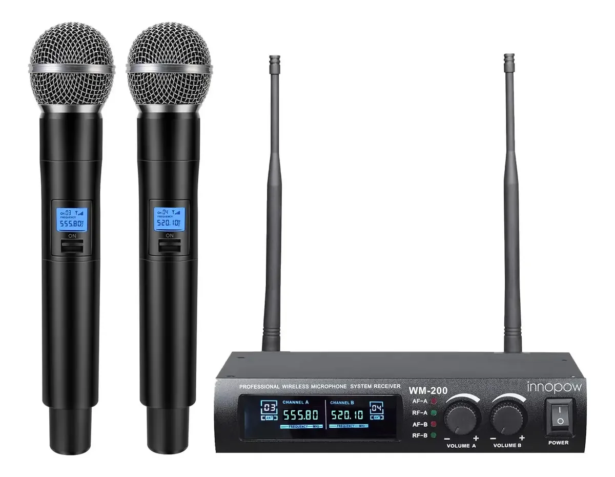 Sistema de microfone sem fio Innopow, conjunto de microfones