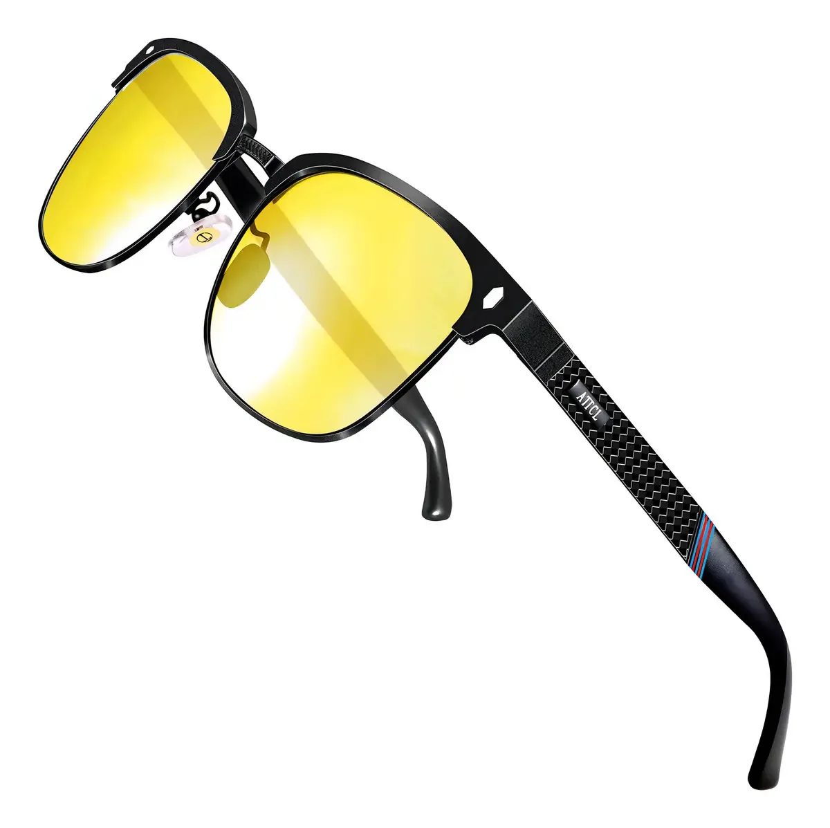 Óculos de sol de condução polarizados sem aro Attacl P. Color Hd Night Driving Goggles