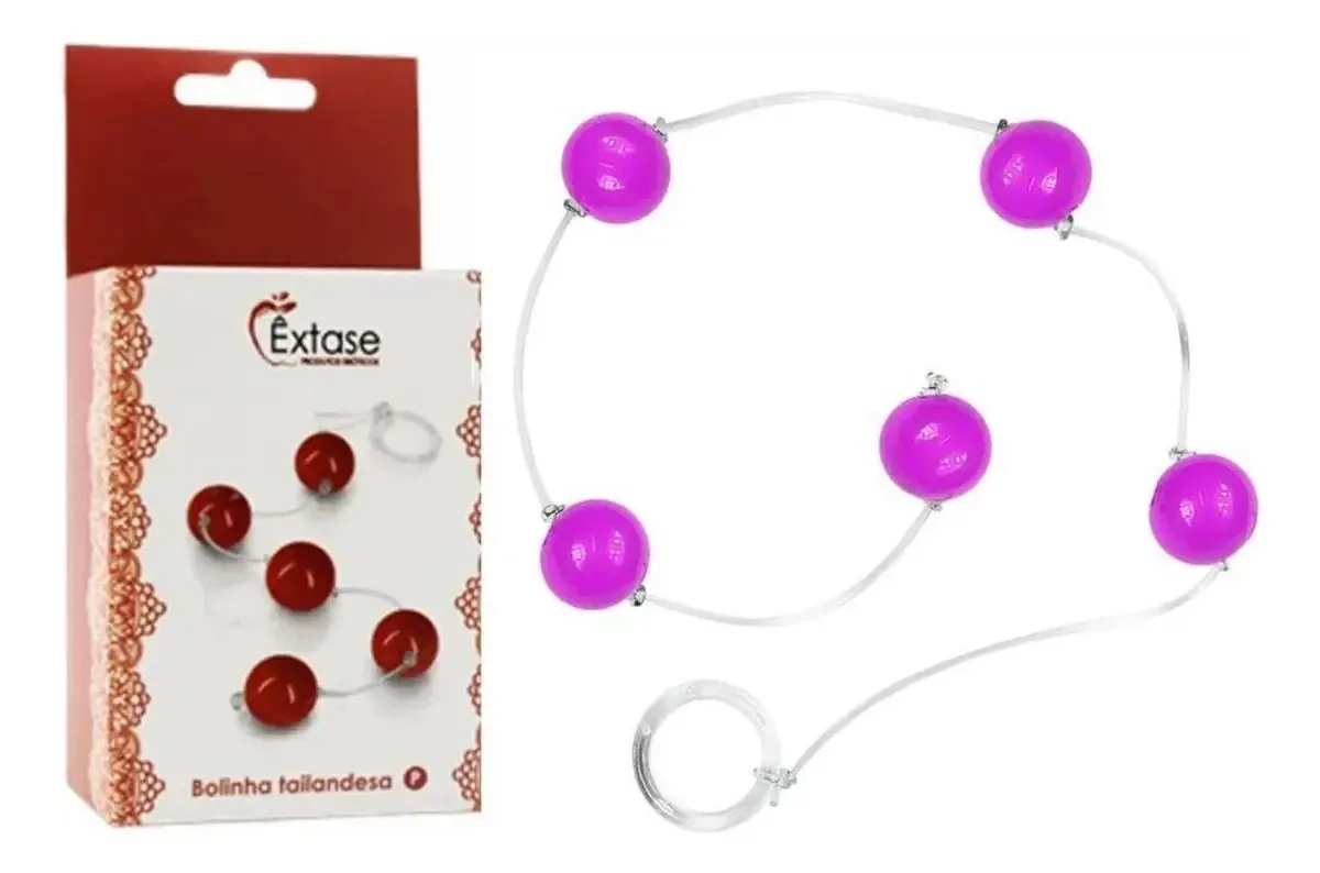 Bolinhas Pompoarismo Vaginal Sexual Com 5 Bolinhas Eróticas Cor Roxo
