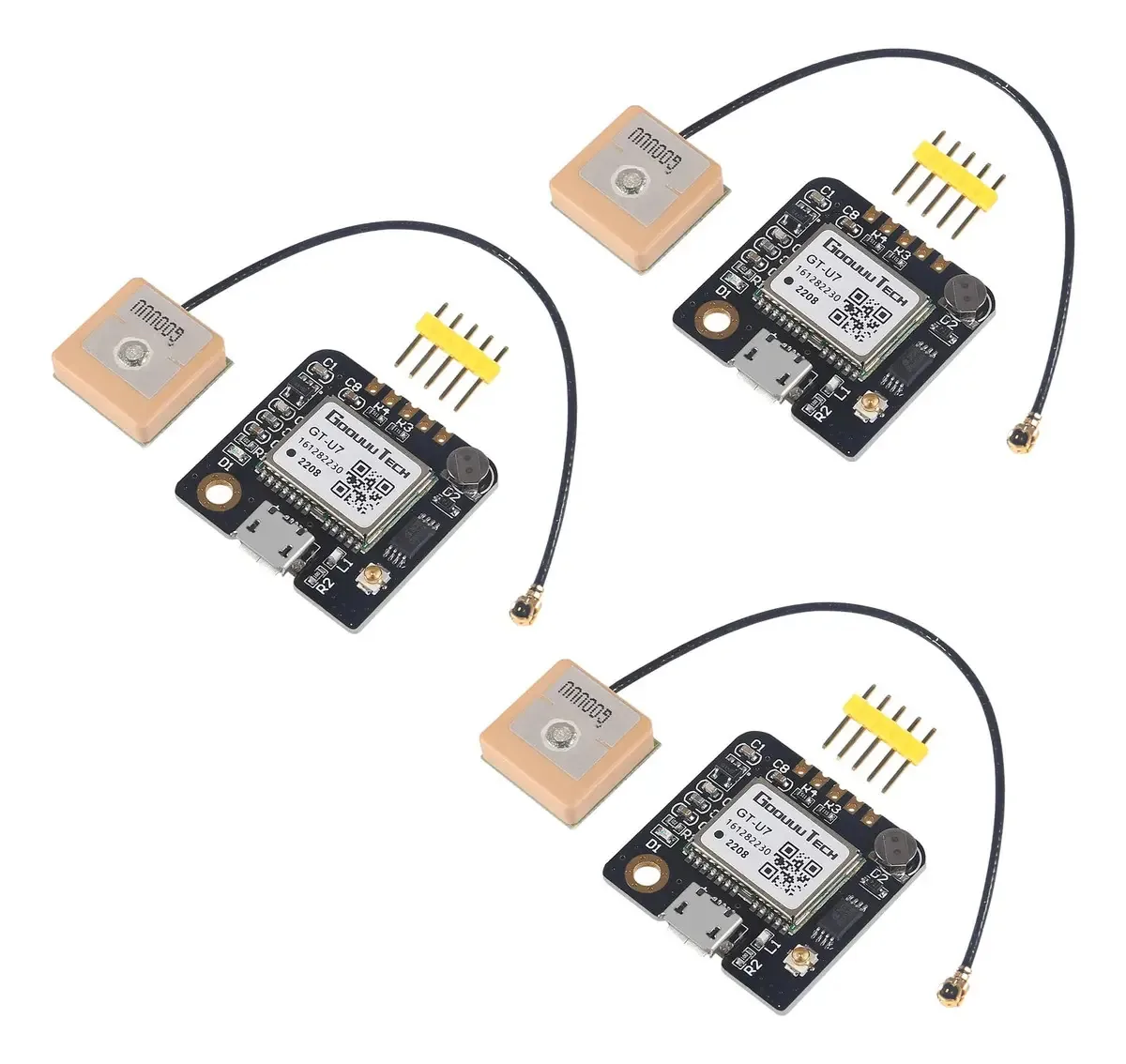 Módulo de navegação por satélite GPS Alinan de 3 unidades GT-u7 Receptor GPS compatível com Neo-6m 51 Mcu Stm32, posicionamento de alta precisão e baixa potência para veículos