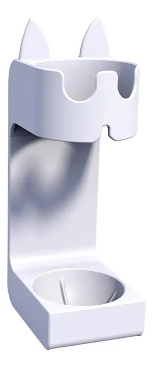 Porta-escovas de dentes Qiooqsaq, porta-escovas de dentes para gatinhos, sem deixar vestígios, suporte de parede, organizador de porta-escovas que economiza espaço (a) (branco)