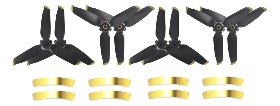 Hélices de Drone Iyudbxqs Quiet Flight 5238s Hélices com Braço Adesivo/ajuste para Dji Fpv Combo Acessórios Platinum Hélices Substituição Lâminas de Hélice (4 pares Dourado)