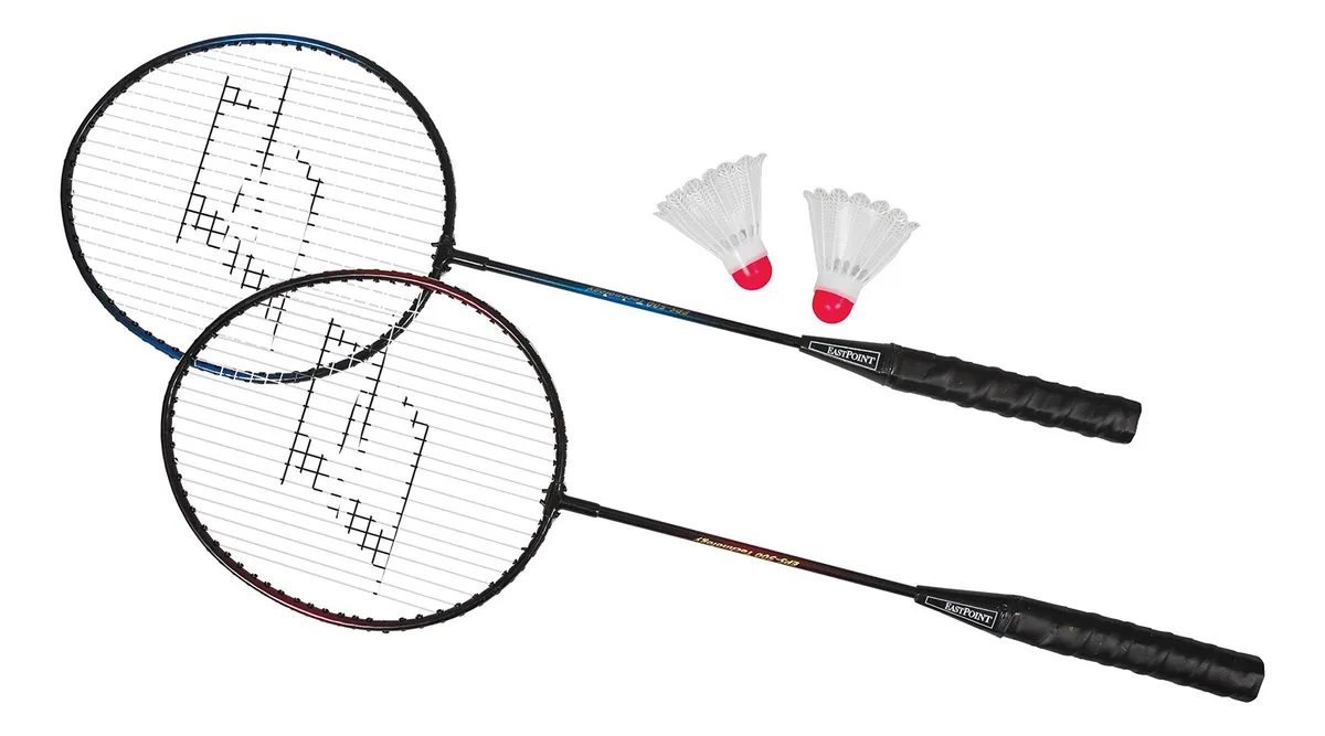 Conjunto Combinado de Raquete de Badminton Eastpoint Sports com 2 Raquetes, 2 Petecas e Bolsa de Transporte para Armazenamento, Perfeito para a Praia, Quintal