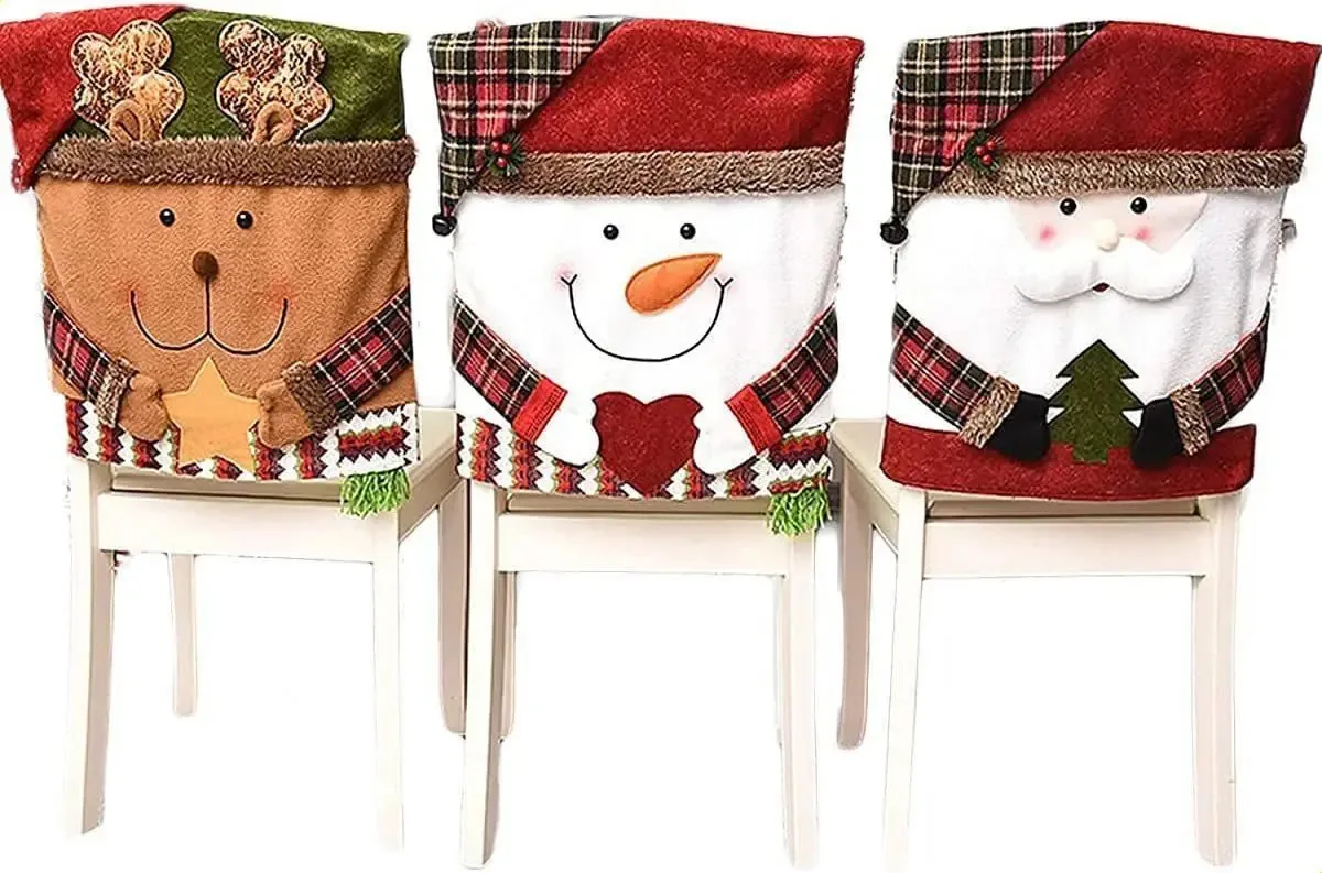 3 capas para mesa de jantar e cadeira, decoração