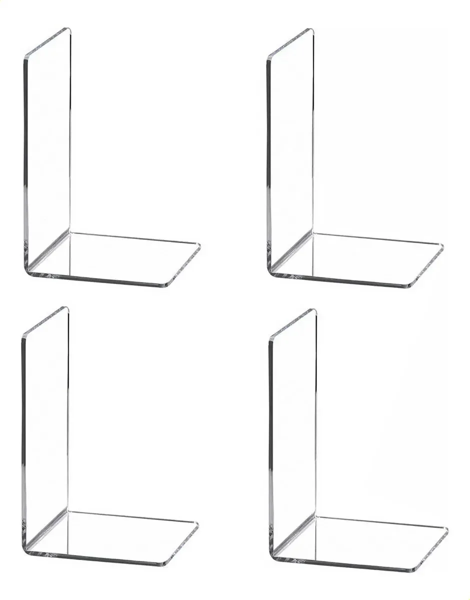 A/ 4 suportes para livros, plugues de prateleira transparentes, /pp1