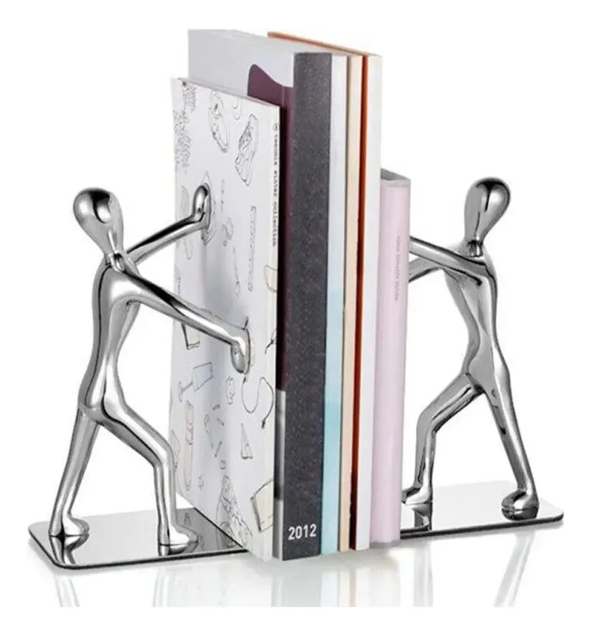 Suportes para livros masculinos de aço inoxidável Ku, cor prata