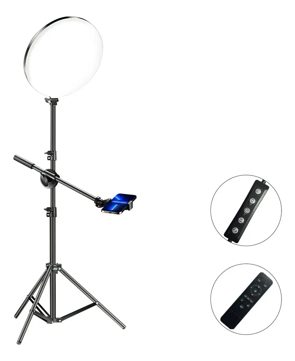 Anel de luz grande de 18 polegadas com anel de luz de tripé de 2,1 m Anel de luz de tripé Luzes de anel profissionais para fotografia