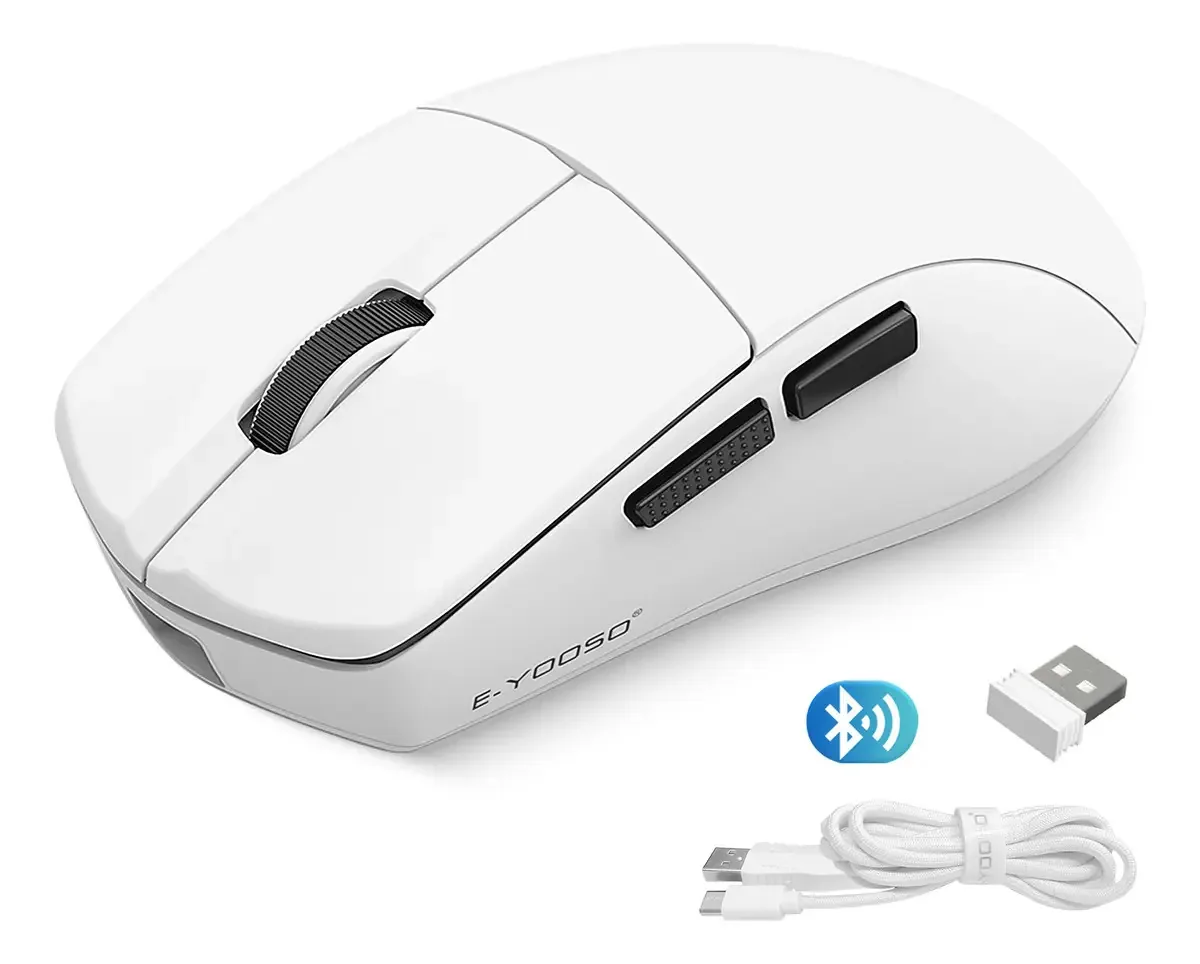 E-Yooso Mouse sem fio recarregável S800 branco