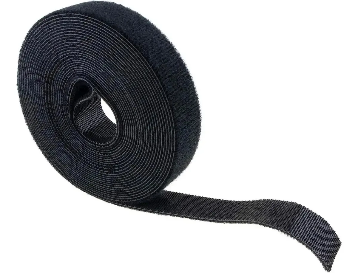 Fita de contato de velcro, 10m, preta, nioval, preta