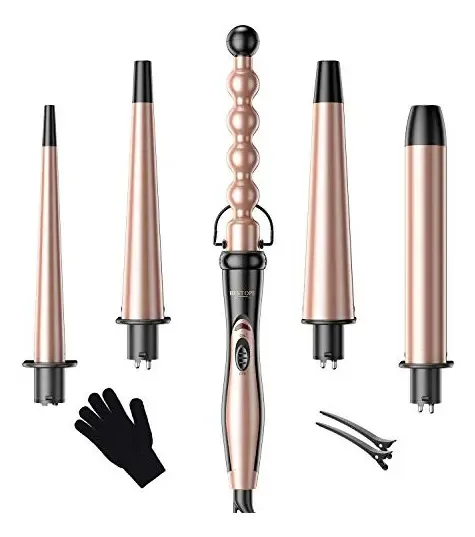 Conjunto de varinhas de ondulação Bestope 5 em 1 barril