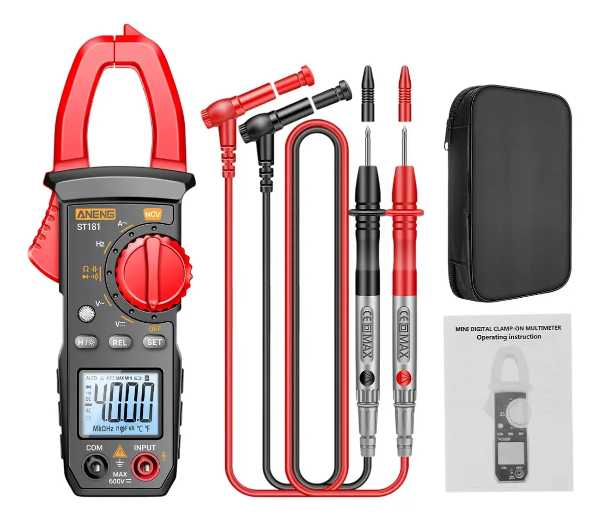Alicate Amperímetro Profissional Com Estojo Aneng St181
