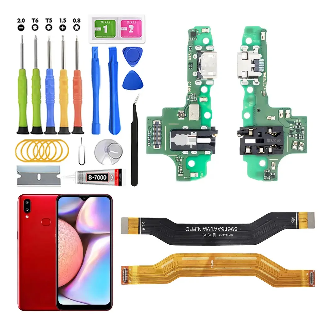Centro de carregamento para Samsung A10s A107 M15 com placa de conexão lógica Main Flex com kit de substituição