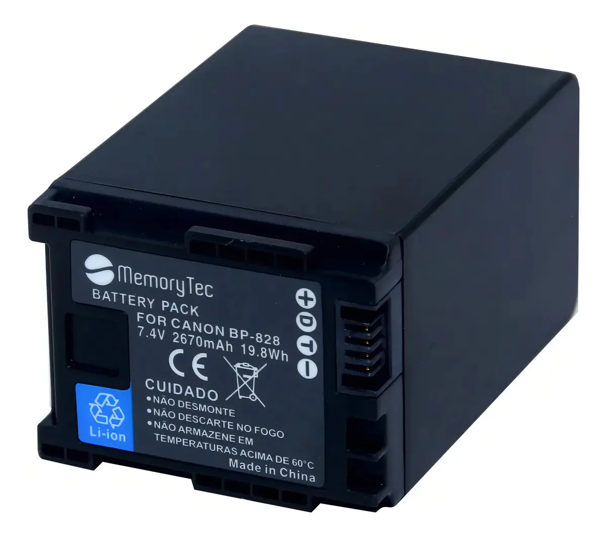 Baterias de câmera íon de lítio Memorytec BP-828