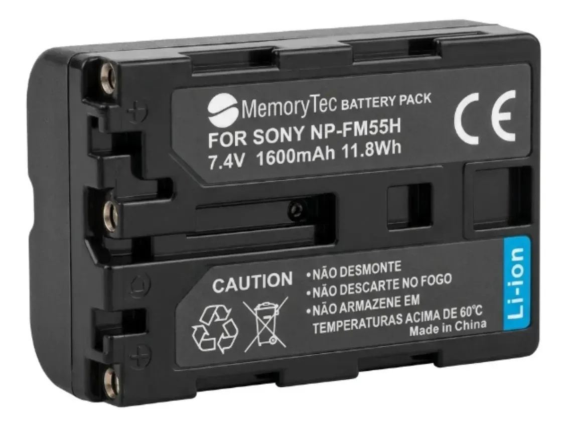 Bateria Sony NP-FM55H 1600mAh para Câmeras Alpha e Handycam