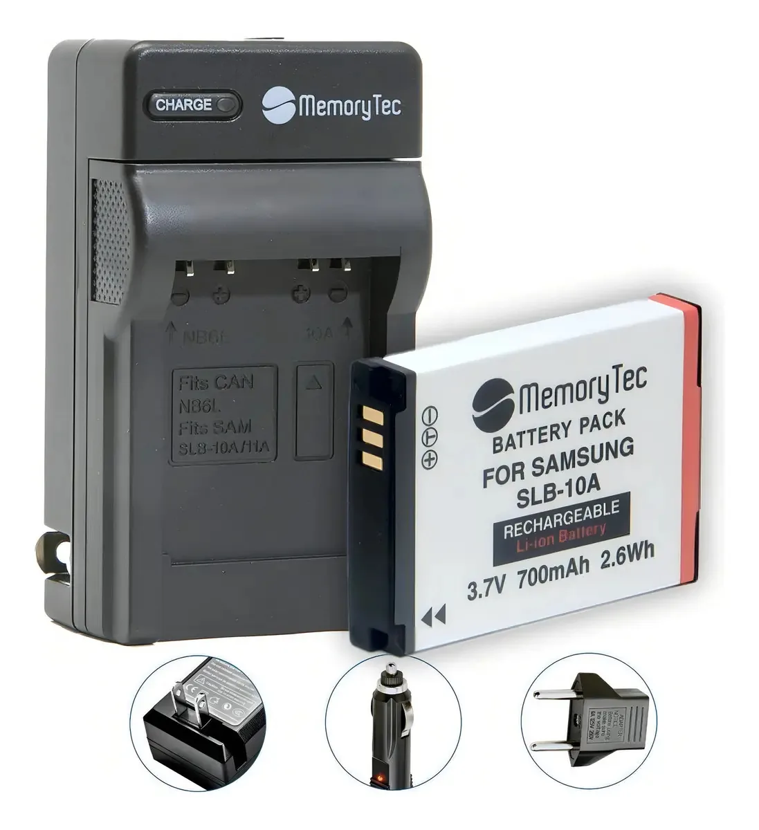 Kit Bateria + Carregador SLB-10A para Câmeras Samsung ES60 HZ10W