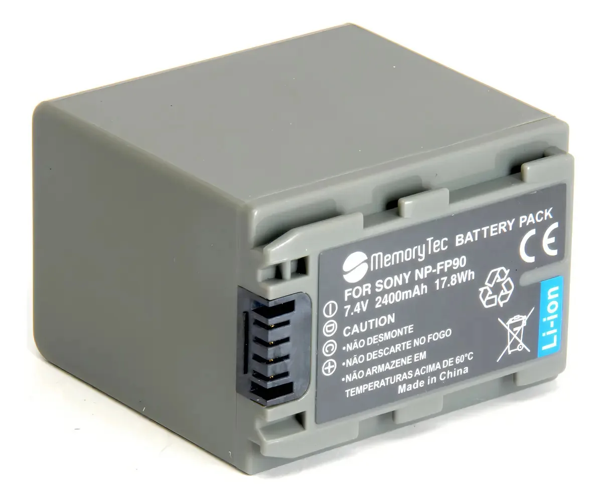 Bateria Íon de Lítio Memorytec NP-FP90 para Câmeras e Filmadoras Sony