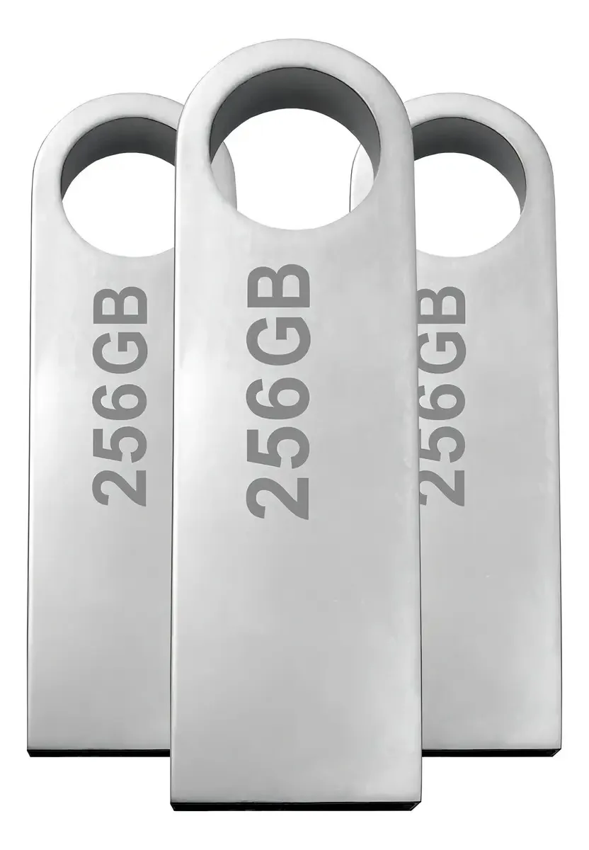 Kit 3: Unidade Flash USB de 256 GB Stylos STMUSb6b St100 Silver Color