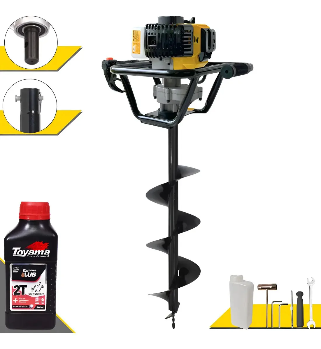 Perfurador Solo Lynus Profissional Gasolina Broca 20cm 52cc 2T