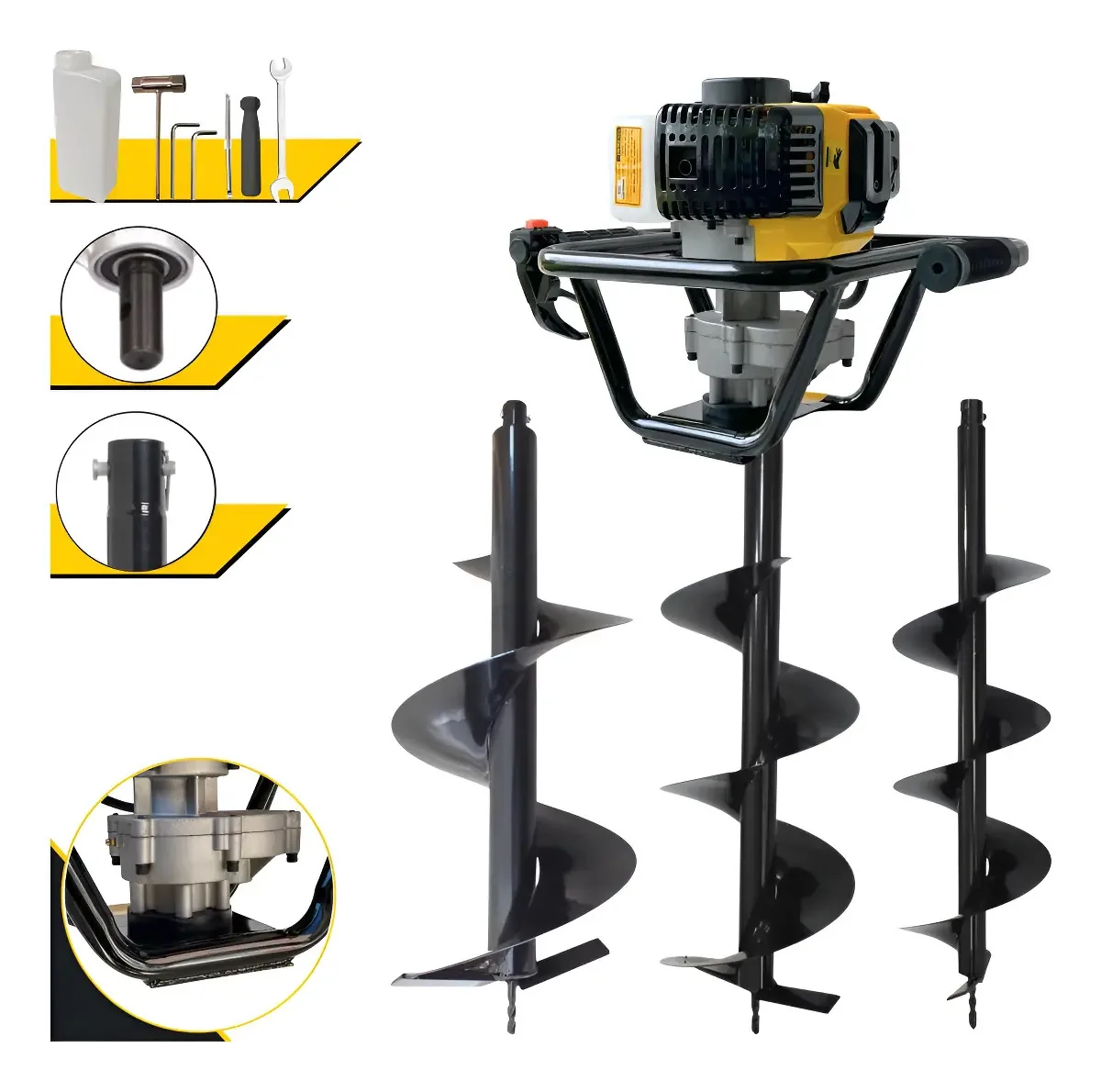 Perfurador De Solo Lynus PSL517 2T 1,8HP Gasolina 52cc Broca 20cm