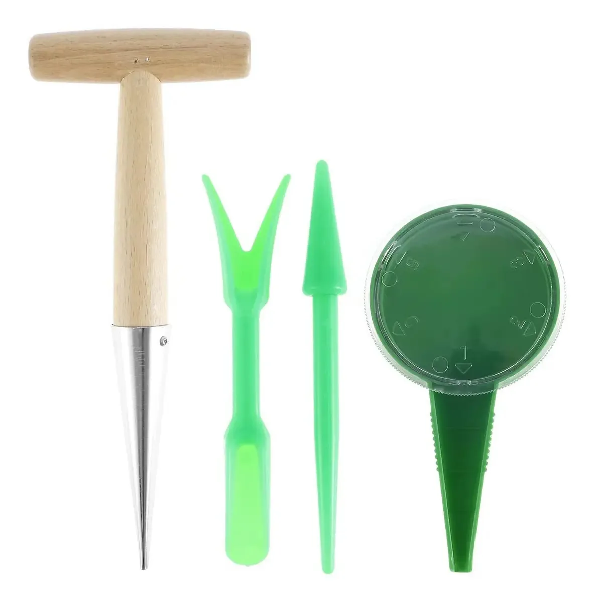 Ferramenta de Jardinagem para Plantar, Conjunto de Dispensador de Vasos de 4 Peças, Ferramenta de Vaso de Mão Ajustável para Jardim, Mini Dispensador de Sementes de Flores para Plantas, Conjuntos...