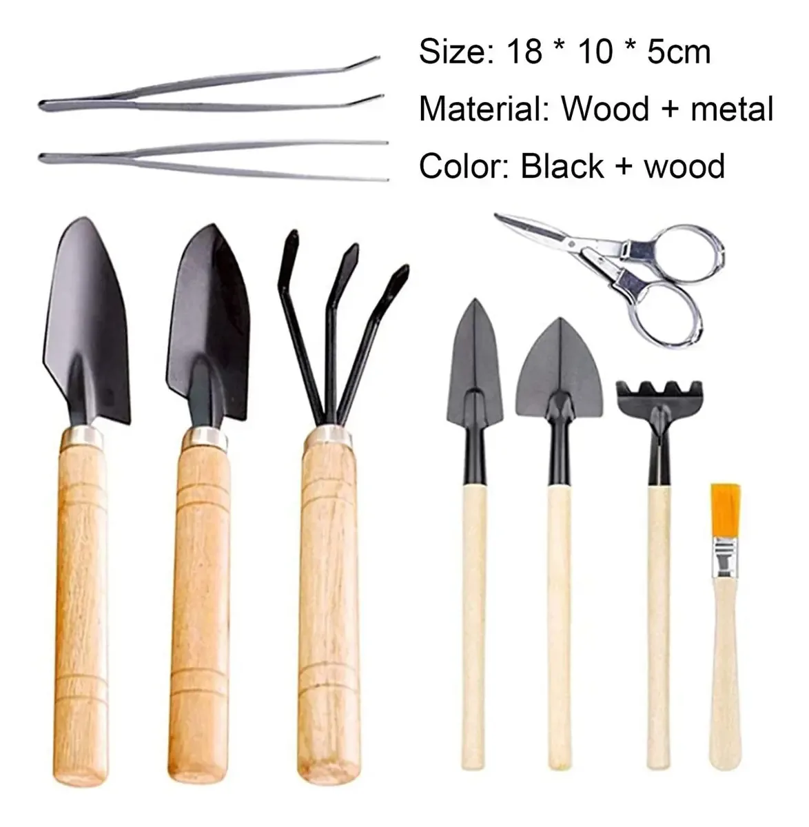 Ferramenta De Jardinagem Para Plantar, Kit De Ferramentas De Jardim De 10 Peças, Ancinho De Mão Para Jardinagem, Pá, Escova De Limpeza, Pinças, Kit De Vaso De Jardinagem Para Jardineiros, 10 Pcs