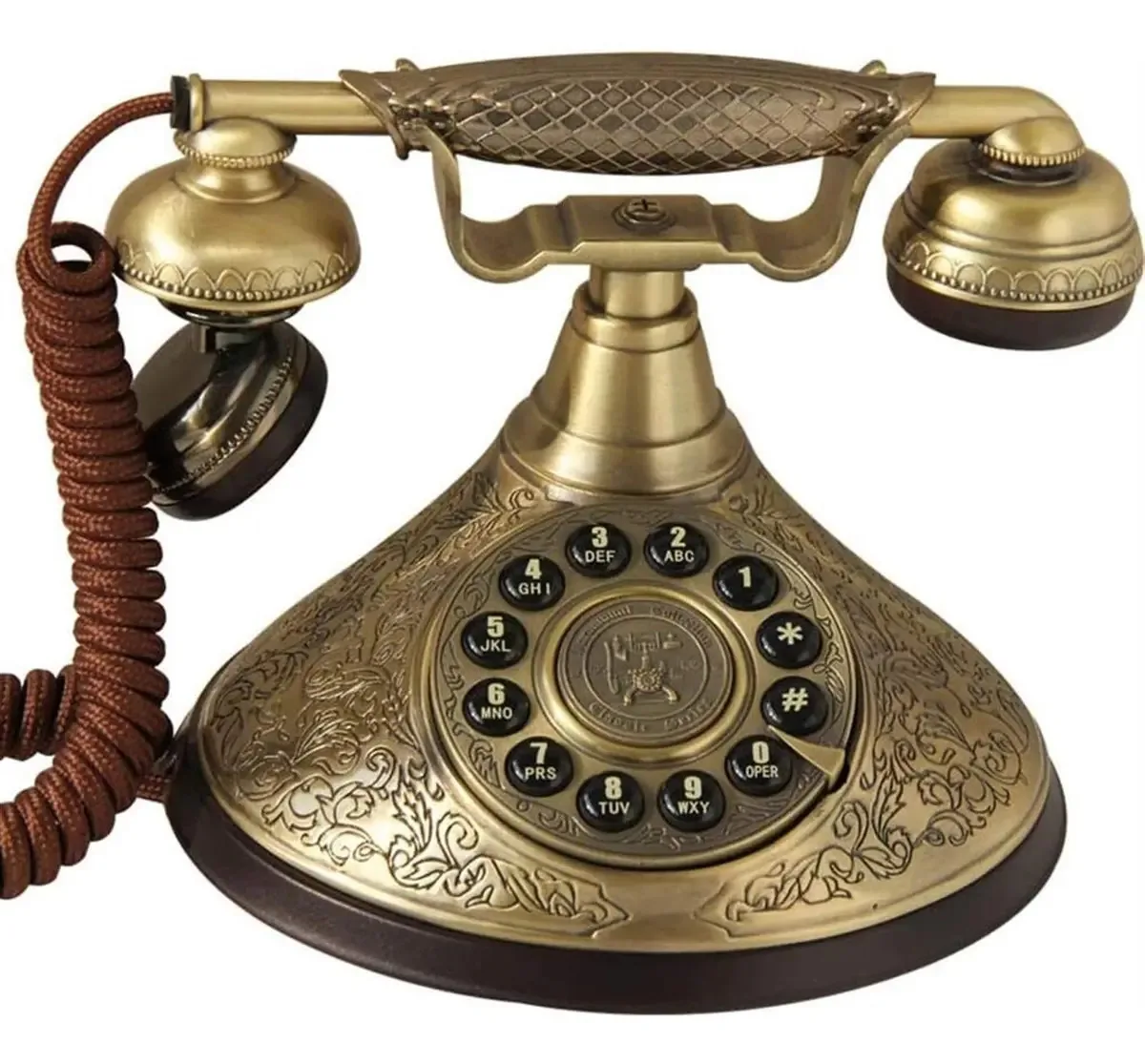 Esculturas Decoração Para Casa Enfeites Estátua Figura Colecionável Escultura De Escritório Telefone Retrô Vintage De Alta Qualidade Botão De Discagem Telefone Fixo Estilo Retrô Curvado Dos Anos 20...