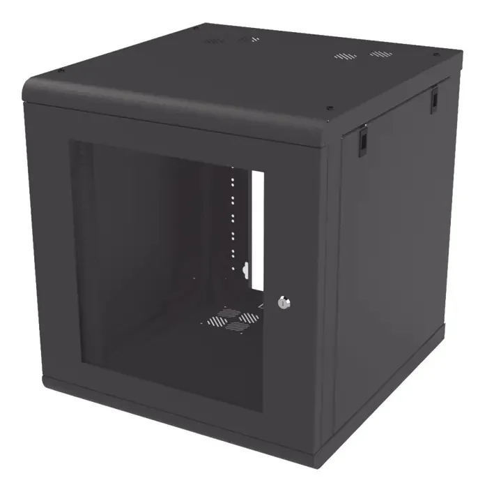 Armário de montagem em parede Linkedpro Fixed Rack 19 polegadas 12u, cor preta