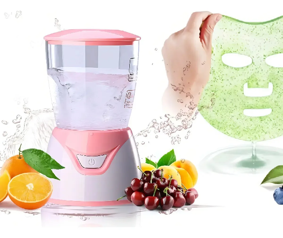 Máquina de fazer máscaras faciais de frutas e vegetais rosa pálido