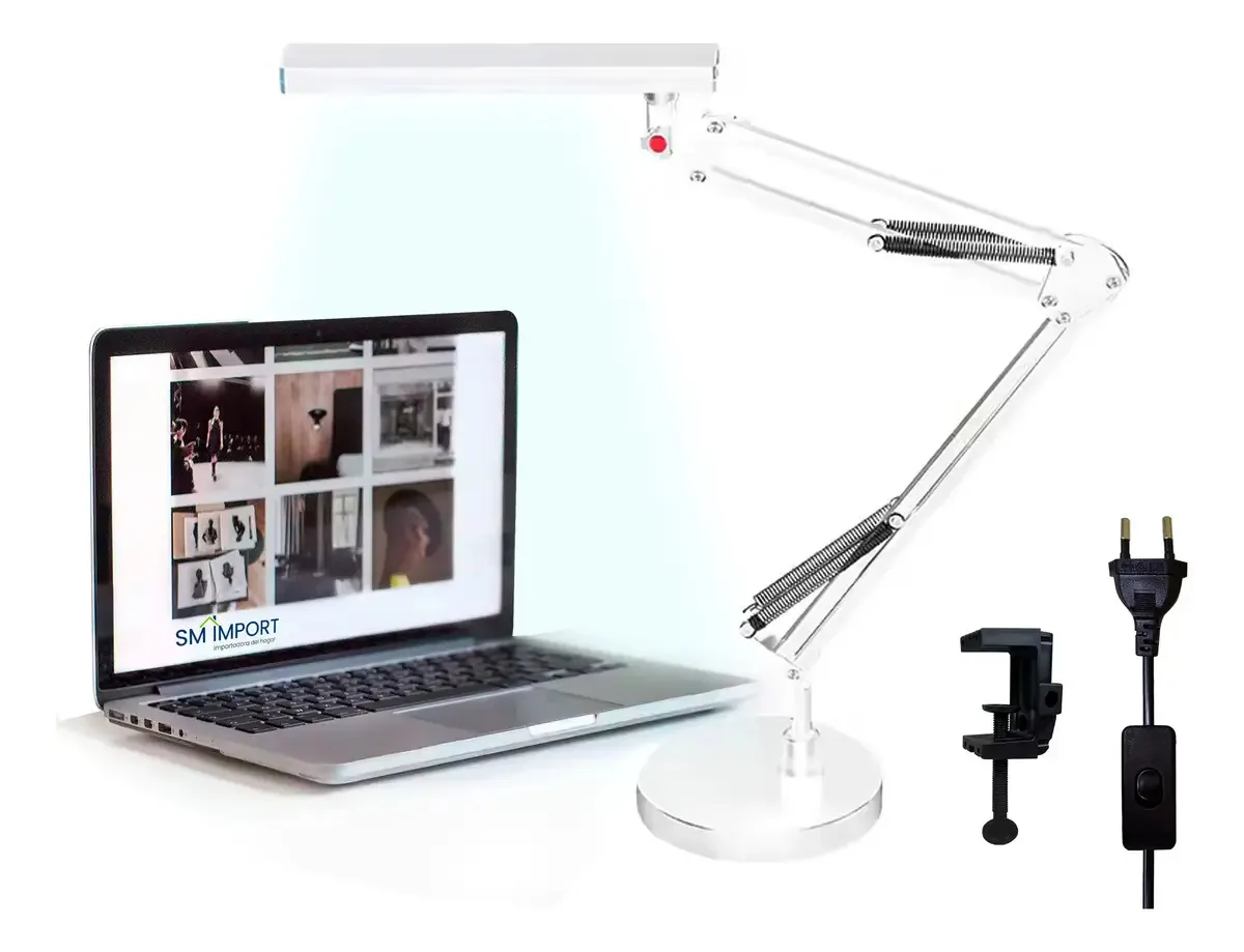 Candeeiro de mesa LED articulado para escritório Morsa Pro White Structure
