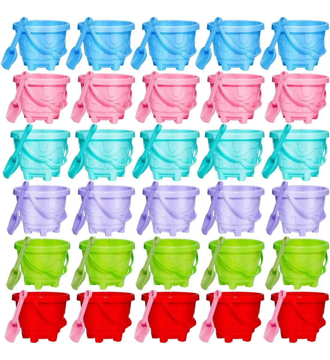 Conjunto de baldes e pás de praia Holady Sand Castle D, 60