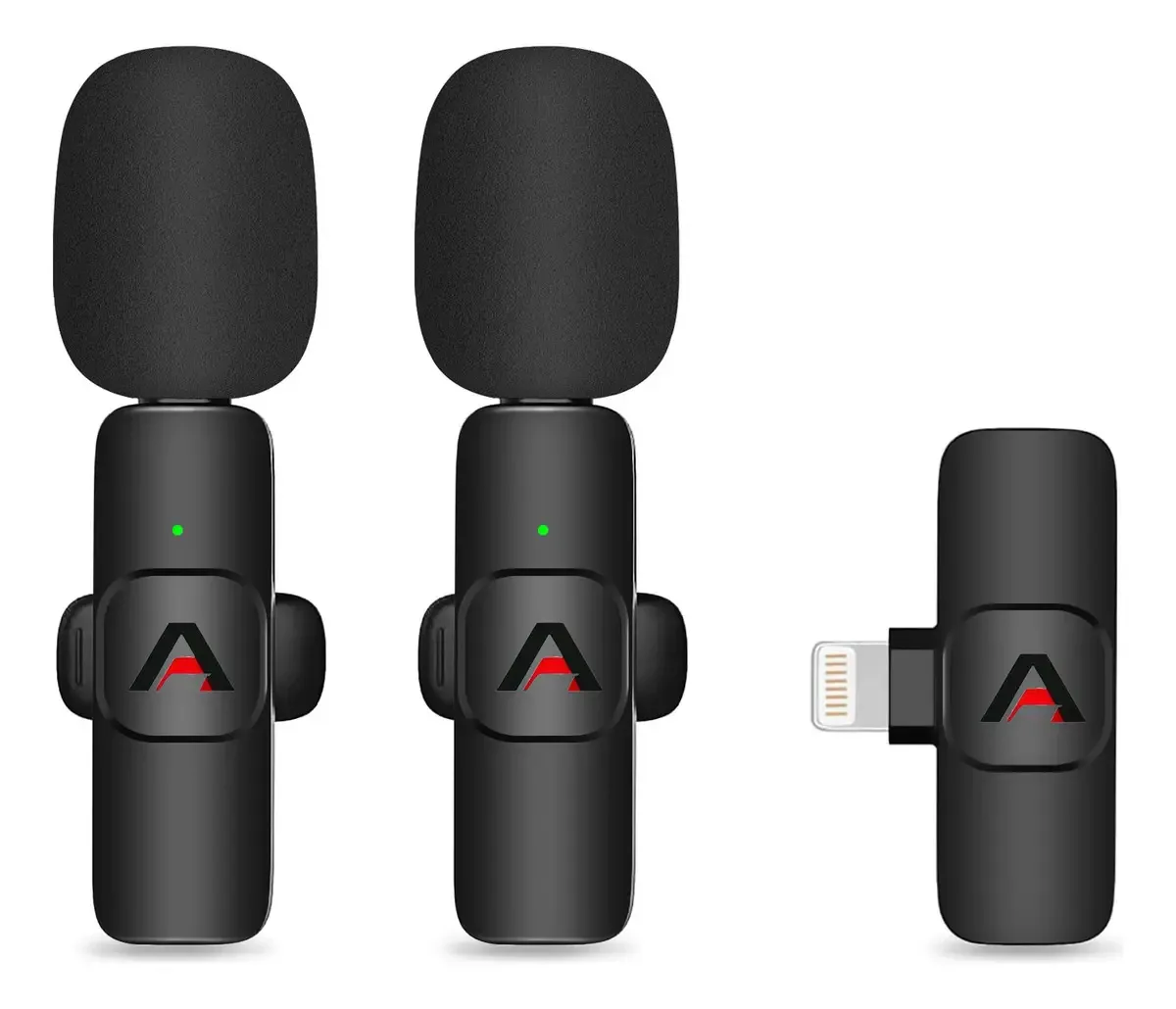 2 microfones Corbatero sem fio Aureon - Compatíveis com iPhone e USB-c - Alta qualidade de áudio, fácil conexão e portabilidade - Ideal para gravações e entrevistas