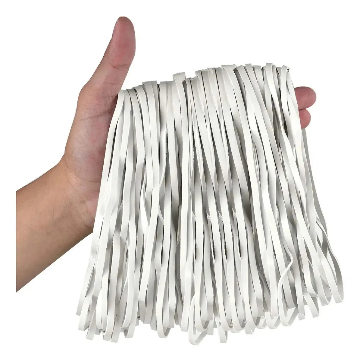 Pacote de 180 Elásticos Grandes Brancos Resistentes