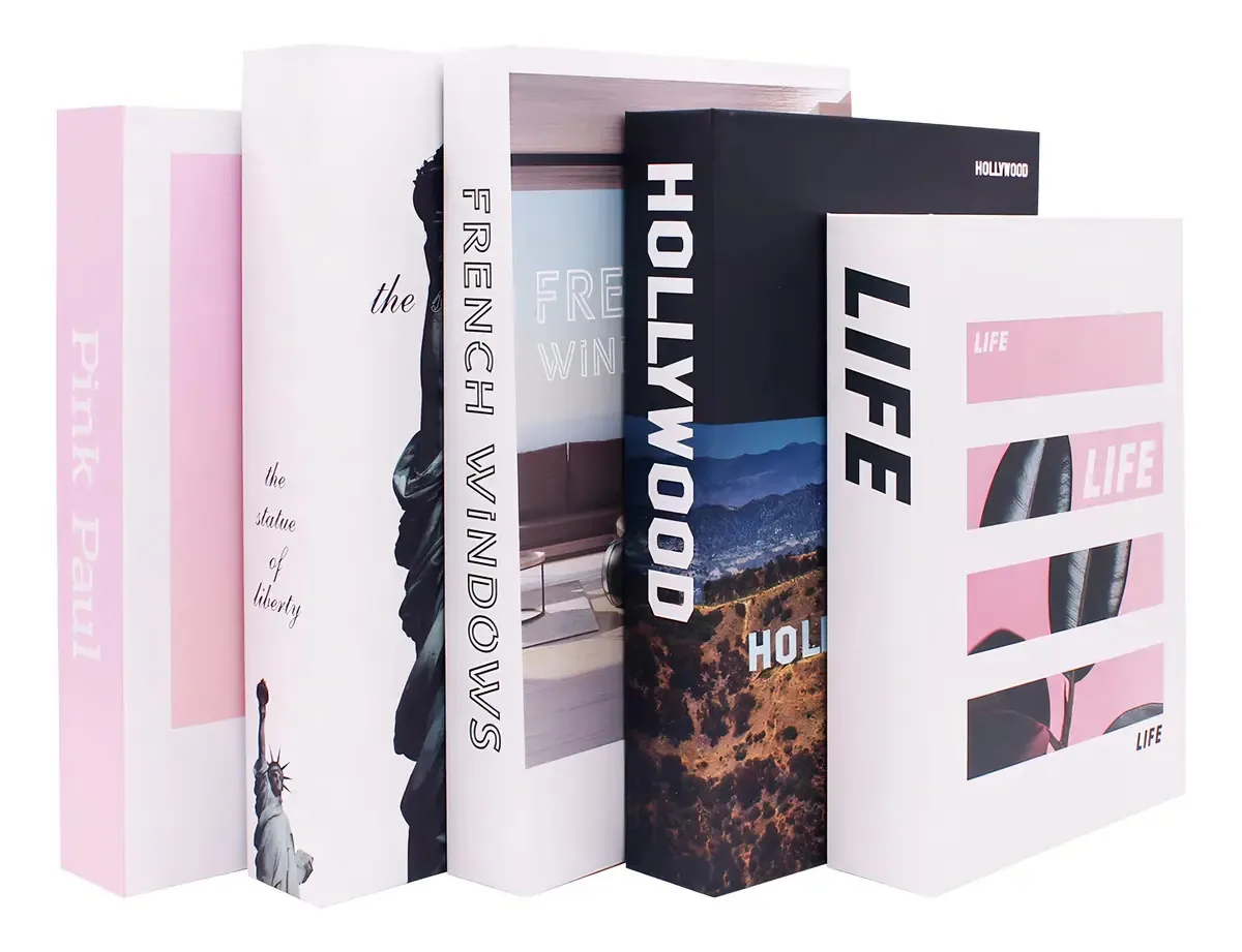 Livros falsos modernos para decoração, livros decorativos. Cor Rosa