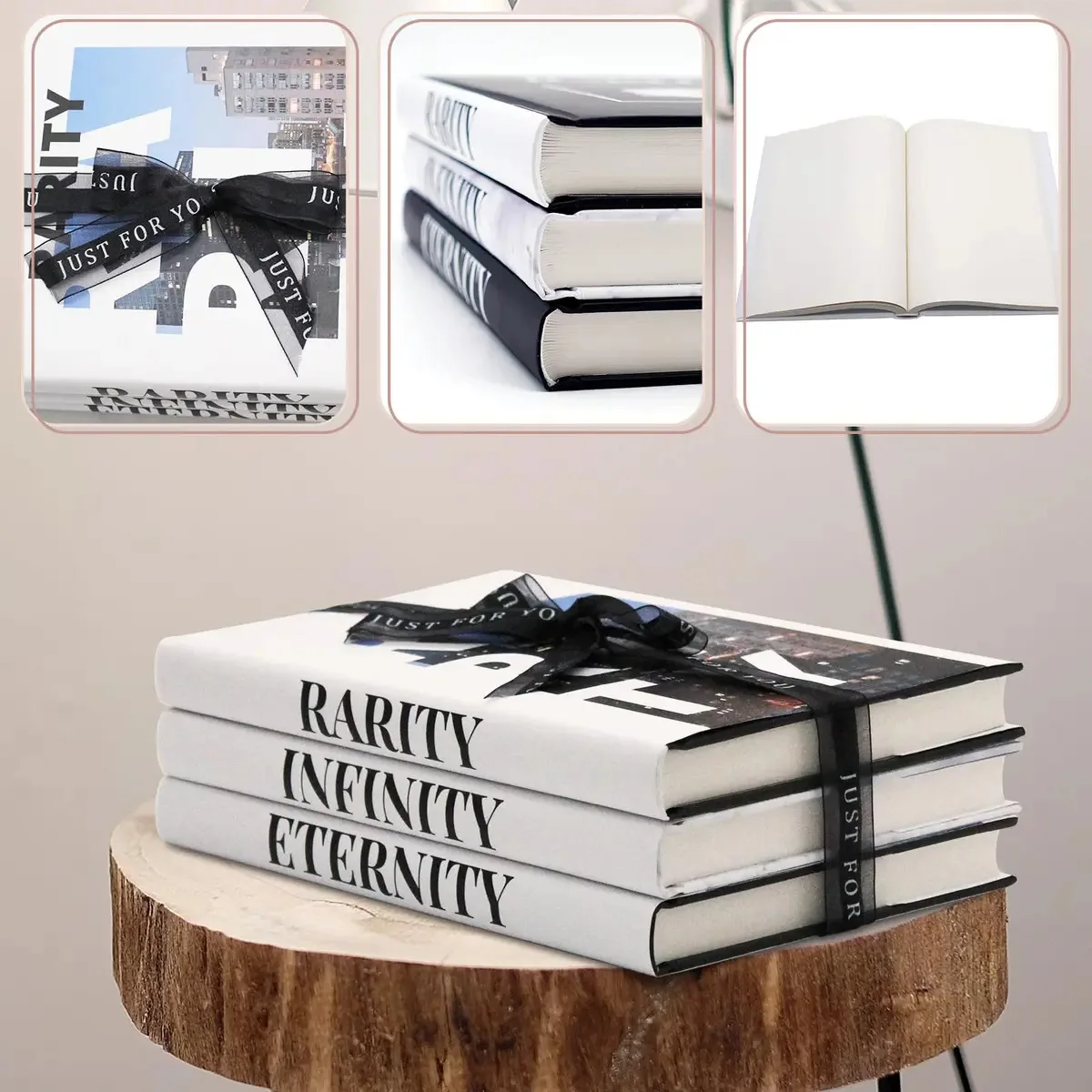 Livros Decorativos Para Mesa Imitação Empilhados