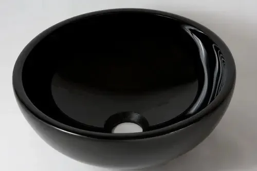 Cuba De Vidro Redonda Para Lavabos E Banheiros - Preto