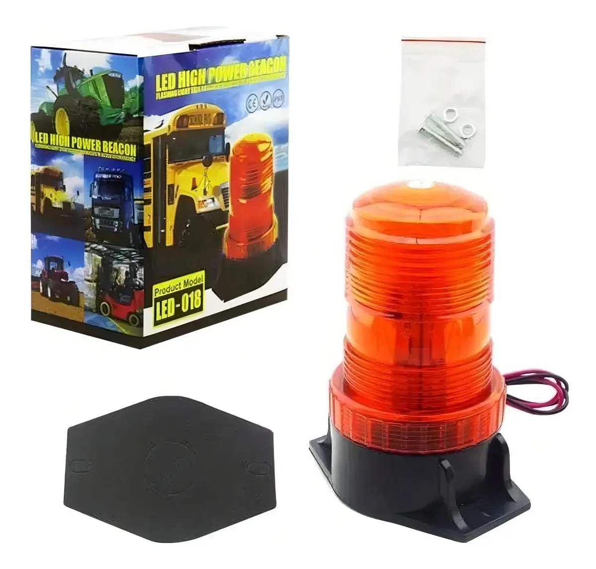 Farol LED estroboscópico âmbar, que pode ser aberto de 12 a 24 V +