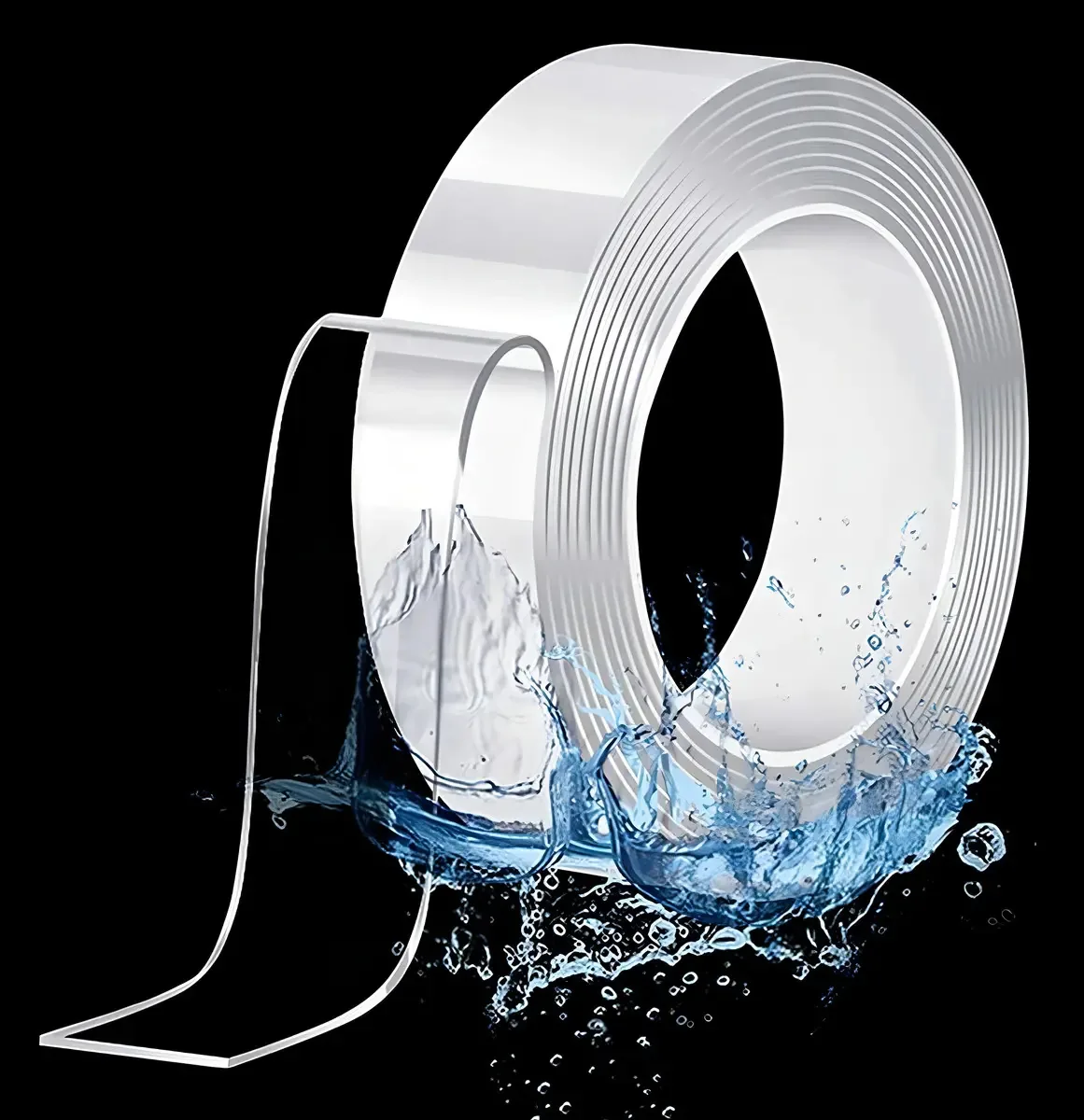 Guarm Fita Adesiva Lavável 5 Metros, Reutilizável Fita Nano-adesiva, Fita Dupla Face Extra Forte, Fita Dupla Face Multifuncional Fita Adesiva Removível Transparente 16.4ft